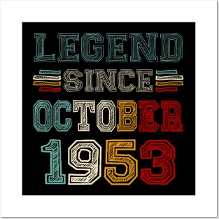 70 Years Old Legend Since October 1953 70th Birthday Posters and Art